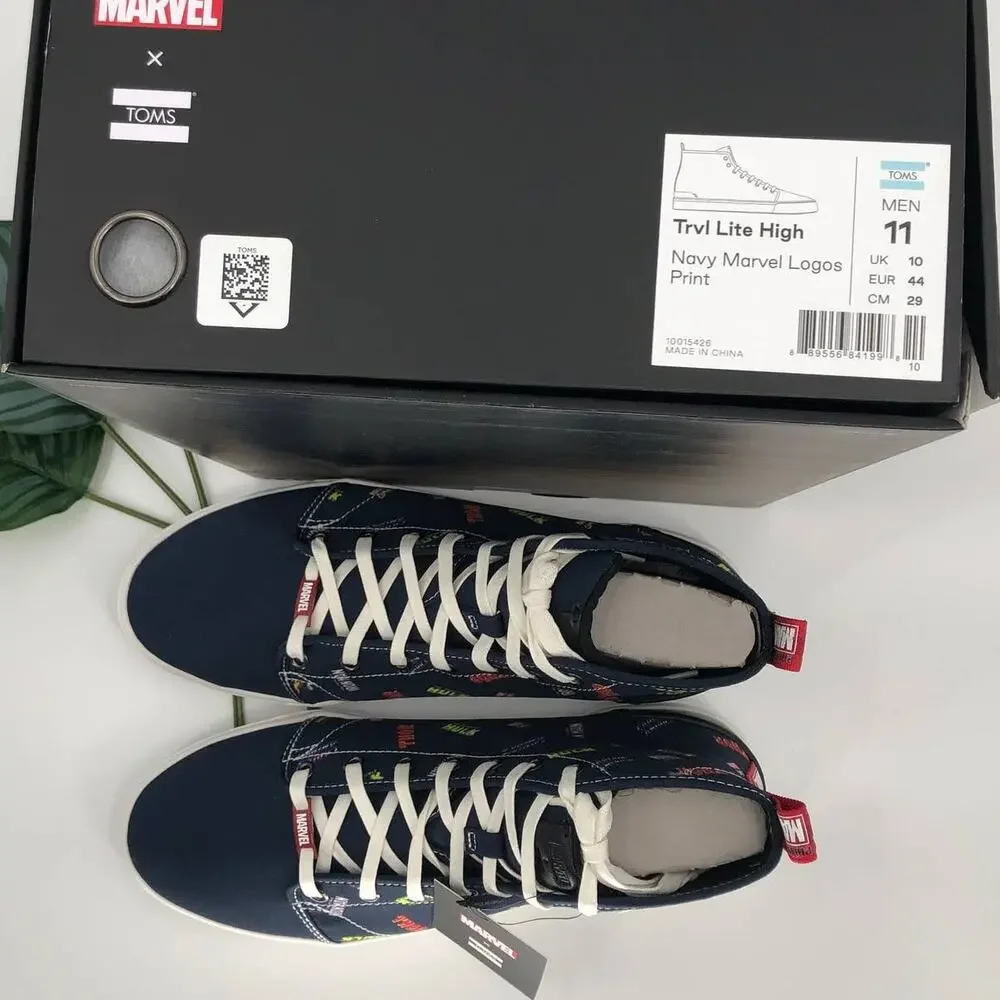 Toms Marvel Comics Blue Iron Man Logos Limited Edition Trvl Lite High Top Shoes